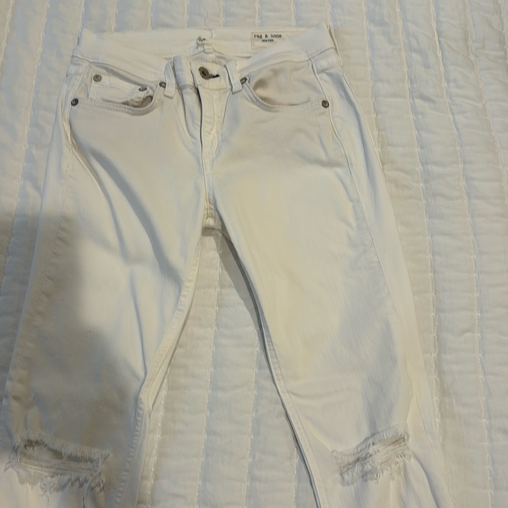 RAG & BONE DRE BOYFRIEND CAPRI WHITE